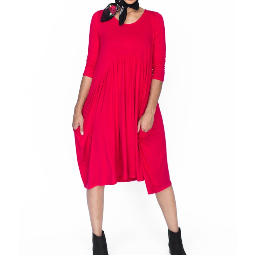 Agnes & Dora Red Muse Midi Dress